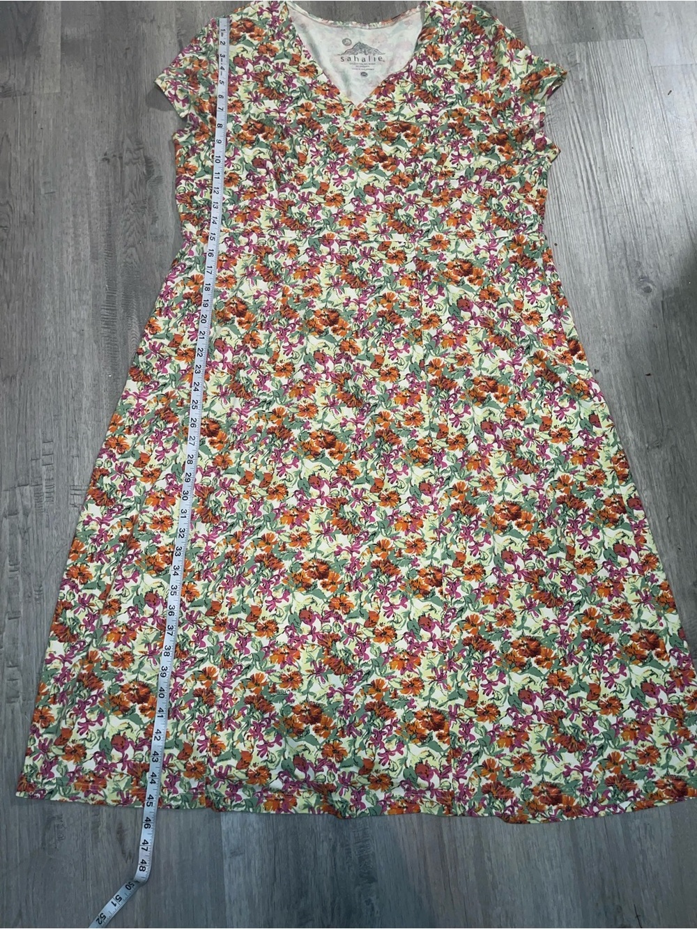 Sahalie Cottagecore Dress Womens 2X Multicolor Micro Floral Maxi Ankle - Picture 10 of 10